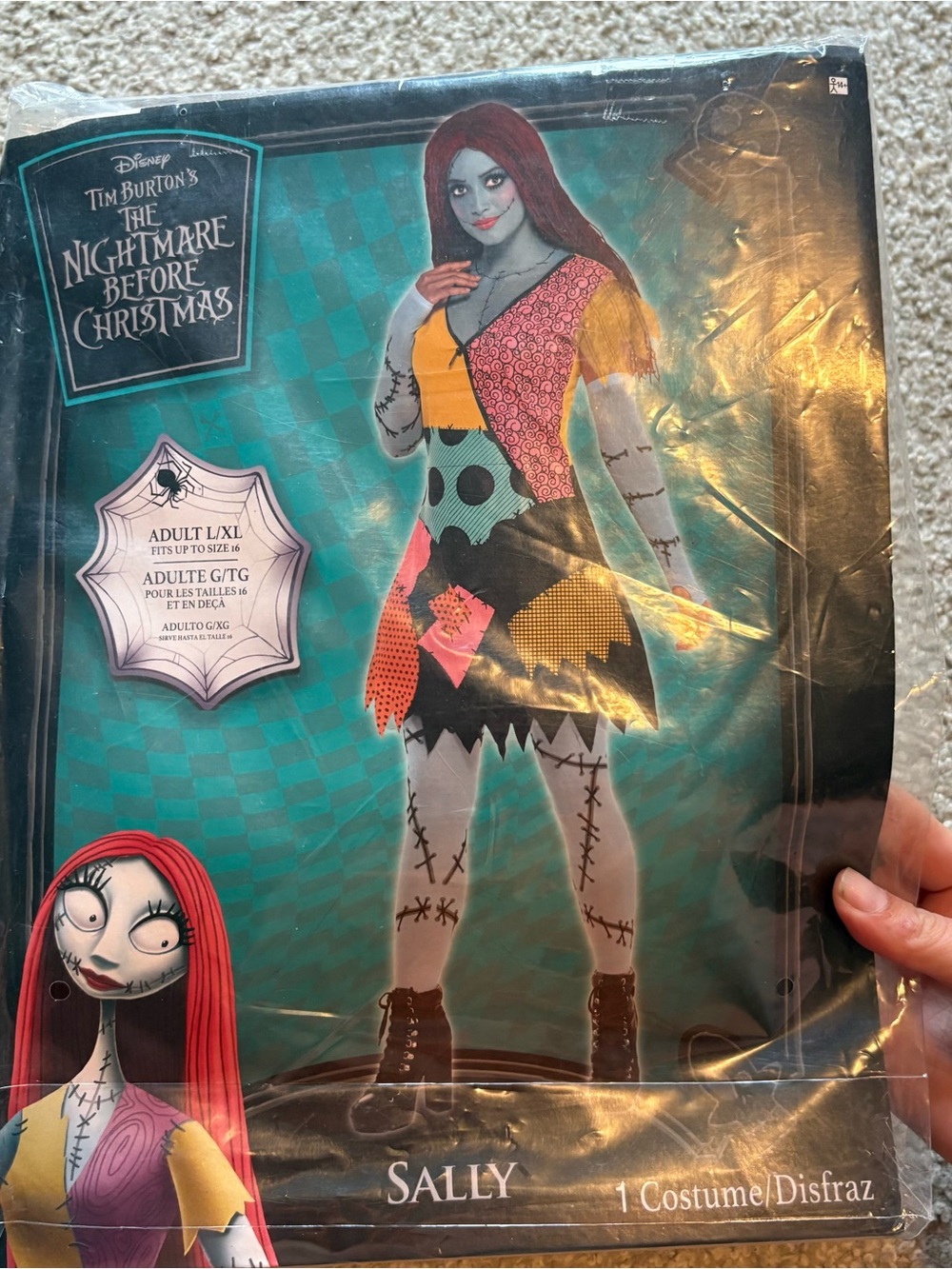 Disney Sally Patchwork Midi Dress Costume Large XL NEW Halloween World Land